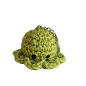 Octopus Plush Amigurumi Keychain Light Green